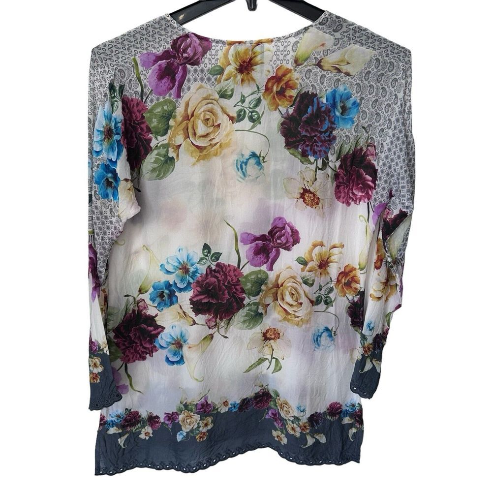 JOHNNY WAS‎ Linden Pattern-block Tunic Floral Women's Size Small - Picture 7 of 10
